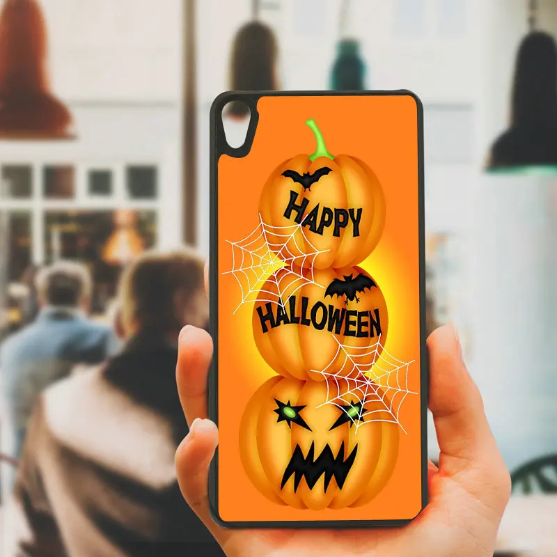 Cell Phone Case Hard Cover Happy Halloween Fabric Pumpkins for Sony Xperia z1 z2 z3 z4 z5 m4 m5 X XA XA1 XZ E4 E5 Compact Shell | Мобильные
