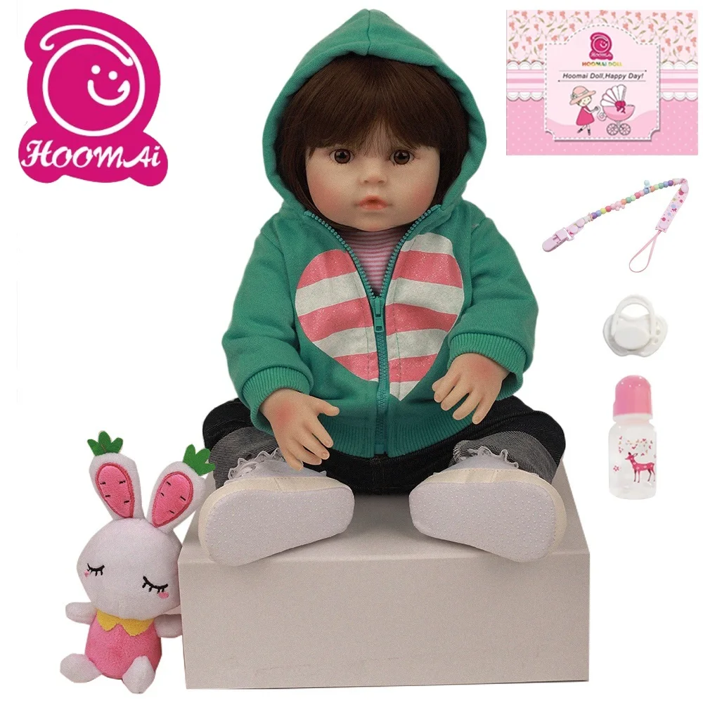 Очаровательный Bonecas Infantil 22 дюймов мягкий силиконовый полностью виниловый