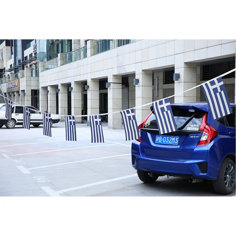 

ZXZ Greece bunting flags 20pcs Pennant GRE Greece String Banner Buntings Festival Party Holiday