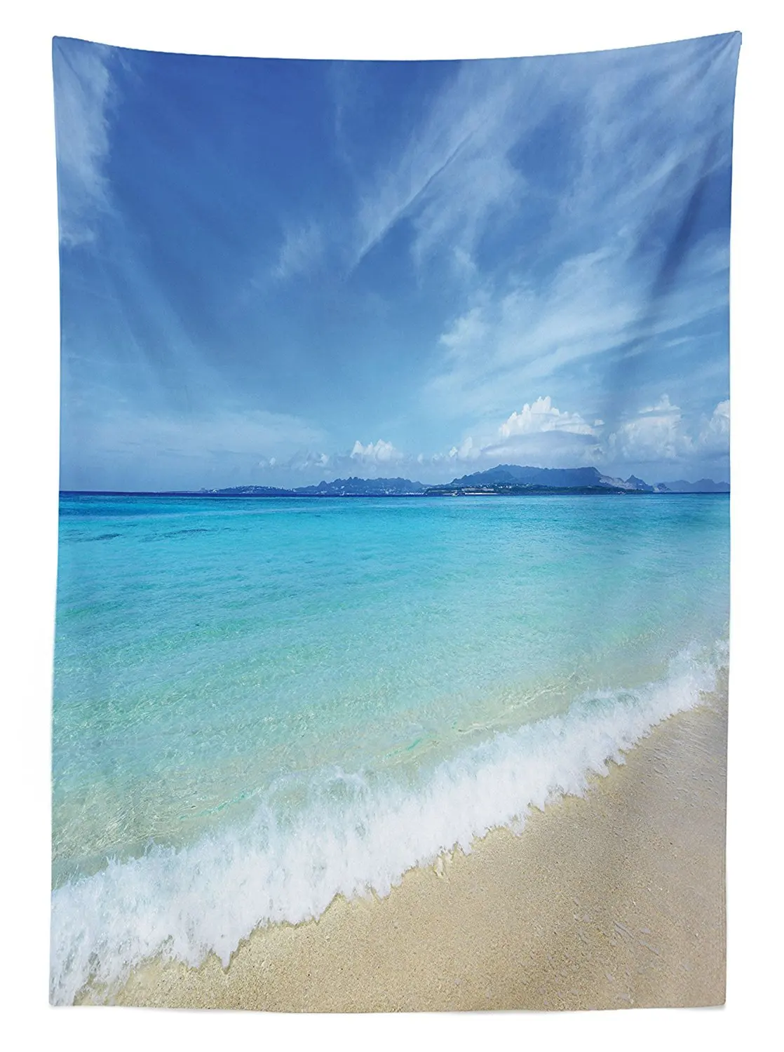 Декоративная скатерть океана экзотический Пляжный Пейзаж яркое небо Чистая
