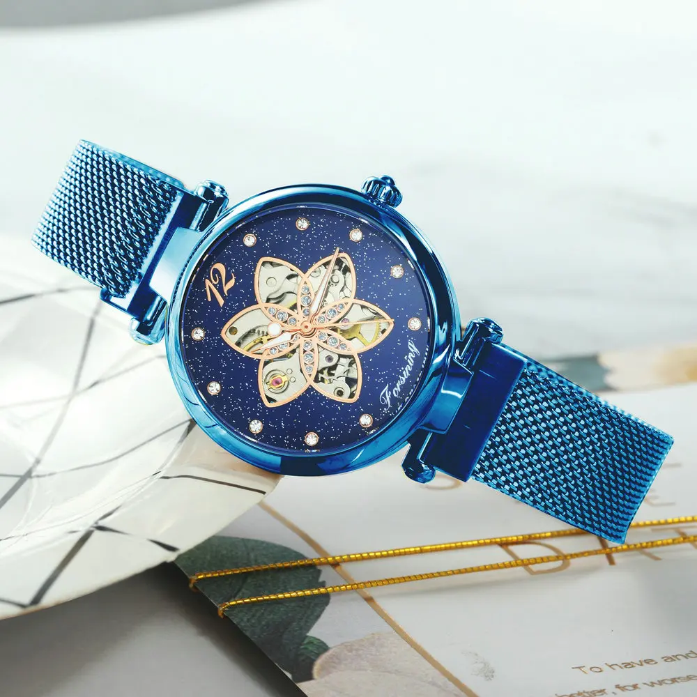 Часы наручные FORSINING женские Автоматические элегантные брендовые роскошные