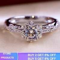 yanhui vintage hollow flower wedding bands 925 sterling silver jewelry 1 carat lab diamond engagement ring ra0772
