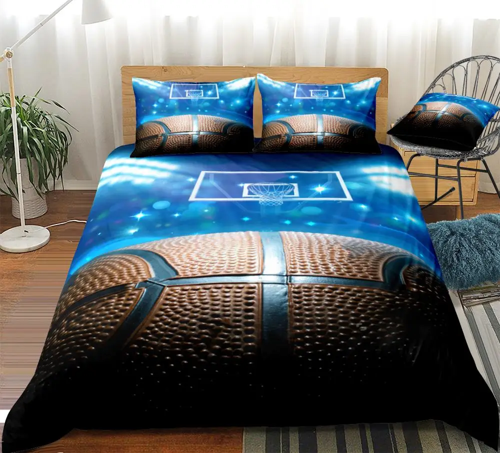 3D спортивный баскетбольный корт Комплект постельного белья для мальчиков