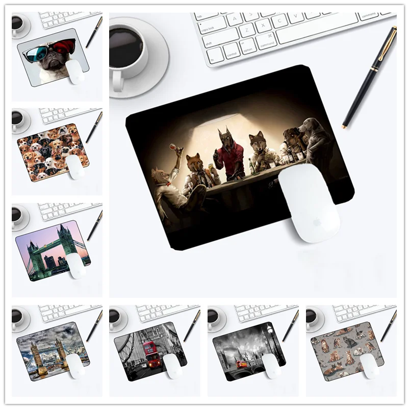 

Yuzuoan bridge building pattern notebook mouse pad small thickened painted large picture size 22x18cm non-slip mouse pad