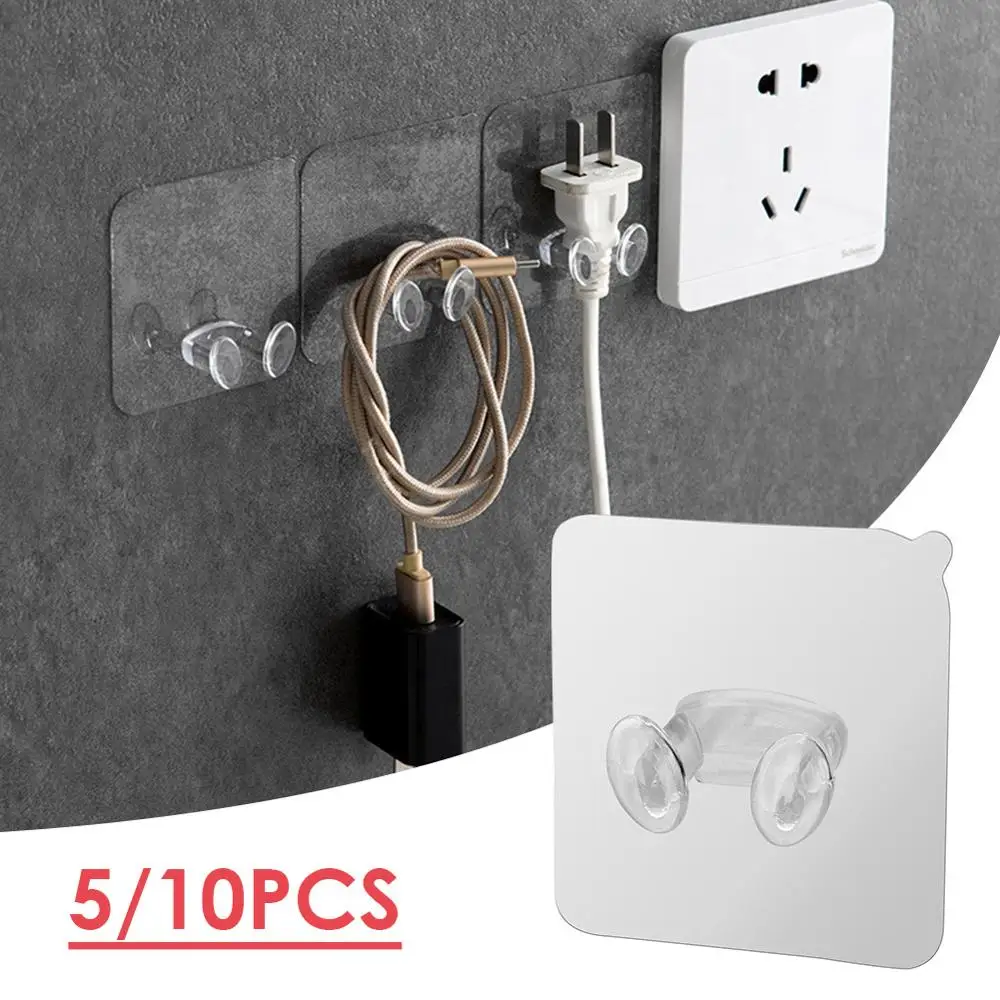 

Wall Hook Self Adhesive Sticky Double Hook Kitchen Home Bathroom Bath Ball Key Bag Coat Hanger Storage Hanging Holder Rack