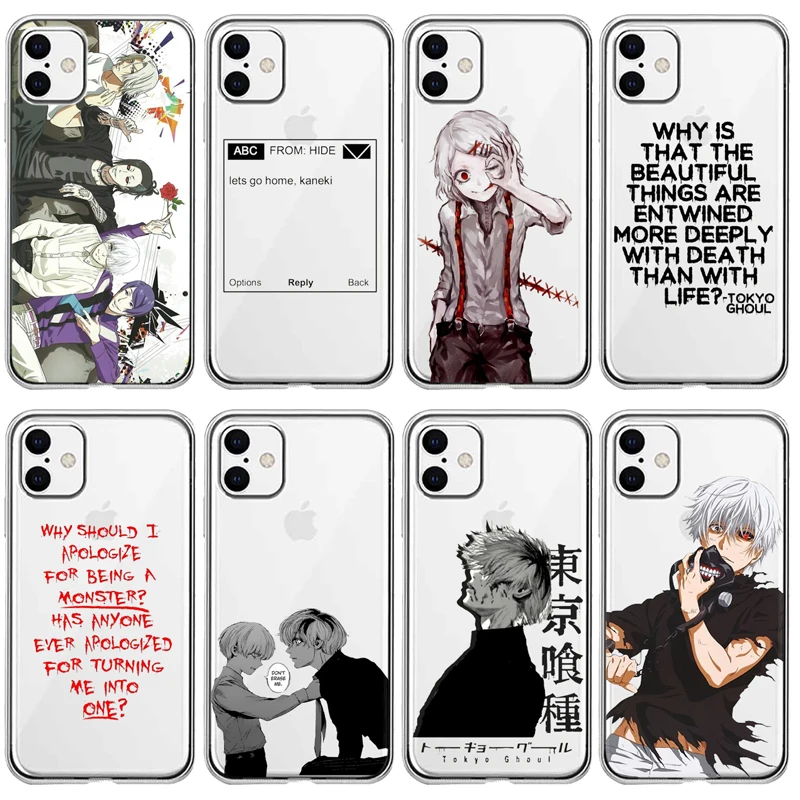 Токийский Гуль Модный Аниме Kaneki Ken Прозрачный чехол для телефона iPhone 11 12 Mini Pro Max X XR