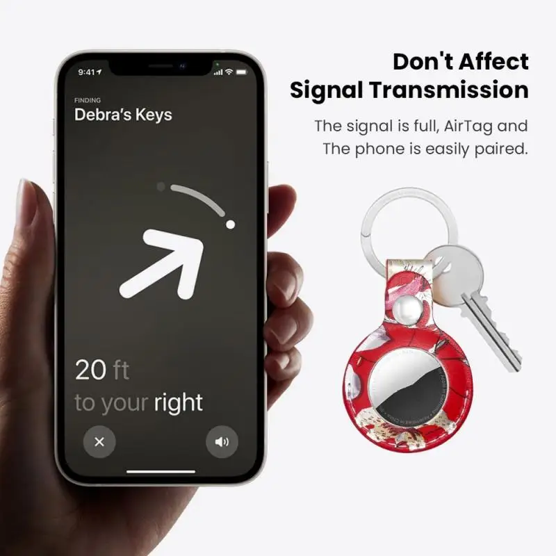 

Suitable For Apple AirTag Protective Case Keychain Leather Case AirTags Anti-lost Locator Tracker Leather Wearable Devices