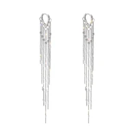 2021 trend jewelry earrings long tassels golden and silver color for female dangle drop earrings fashion jewelry gift