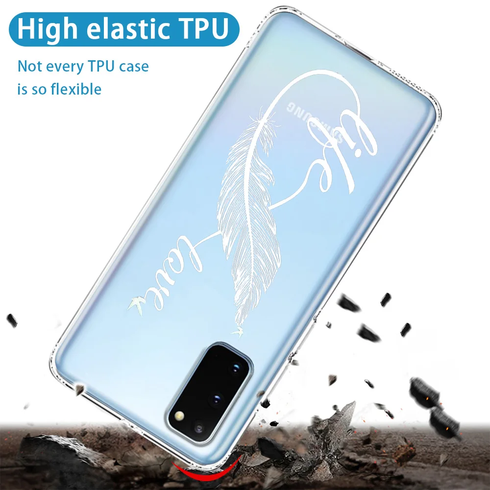 Мягкий чехол из ТПУ с перьями и одуванчиком для Samsung Galaxy S21 S10 S9 S8 S20 Plus Ultra S10e A50 A51 A71