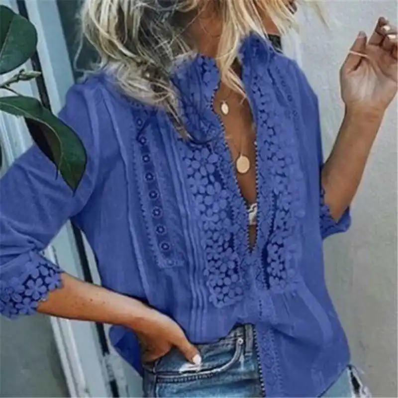 

Hot Fashion Womens Long Sleeve Blouse T Shirt Summer Loose Casual Linen Cotton Ladies Tops