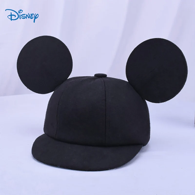 Disney Cartoon Mickey Children Hat Cute Big Ears Kids Boys Girls Flat Brim Hat Adjustable Casual Hat Baseball Cap 3-8 Years Old