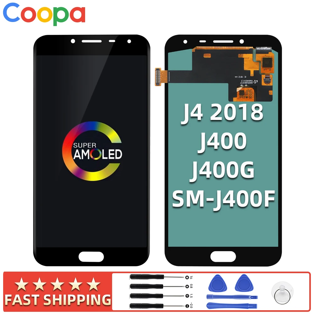 Дисплейный модуль для смартфона Samsung Galaxy J4 J400 J400F J400G/DS Super AMOLED с инструментом 4