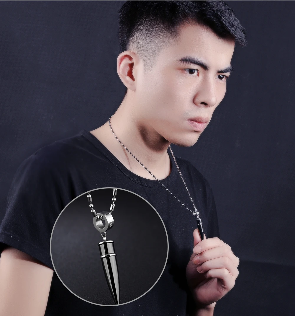 

Korean Fashion Jewelry New Korean bullet head jewelry shuttle diamond necklace Necklace Necklace men pendant
