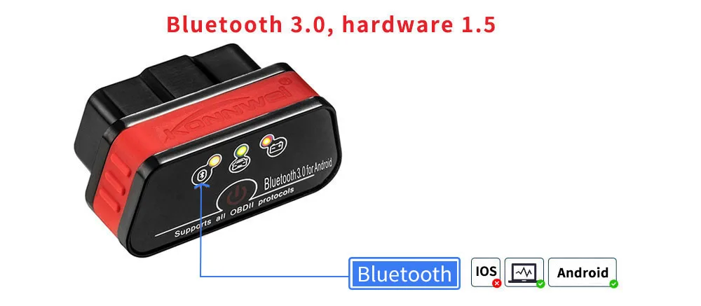 KW901 Bluetooth 3,0 порт Автомобильный диагностический инструмент поддержка самостоятельной диагностики маленький размер транспортного средства обнаружения устройства