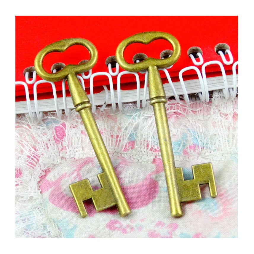Фото 10PCS 58*20MM Antique Bronze Plated Keys Pendants Charms DIY Jewelry Accessories Key Pendants №1