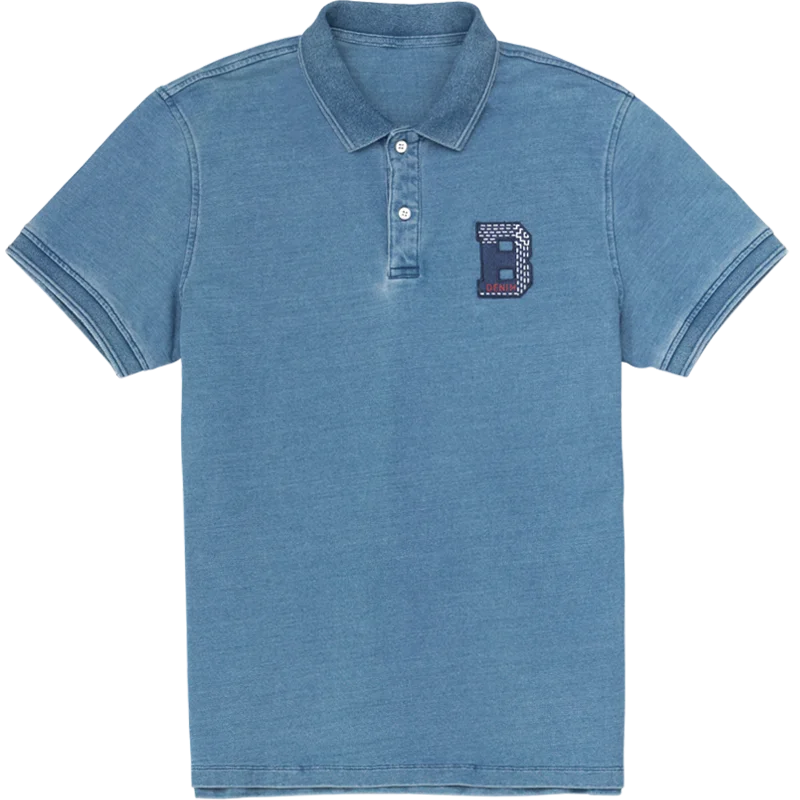 

SIMWOOD 2021 Summer New Vintage Indigo Polo Shirts Men Logo Embroidery 100% Cotton Regular Fit Tops Plus Size Brand Clothing