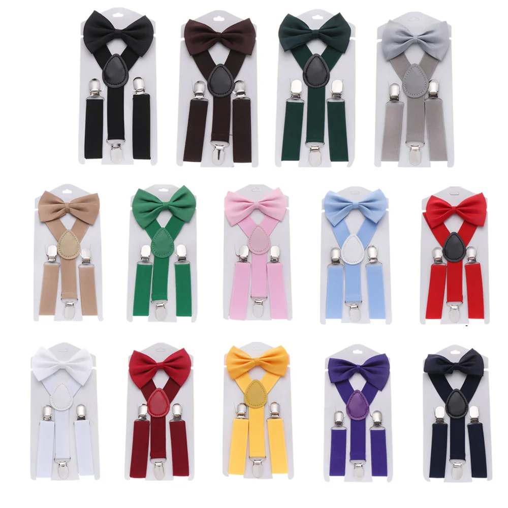 

1Set Kids Suspenders with Bowtie Suspenders Bowtie Sets Mens Women Boys Girls Kids Adjustable Suspenders Baby Wedding Ties