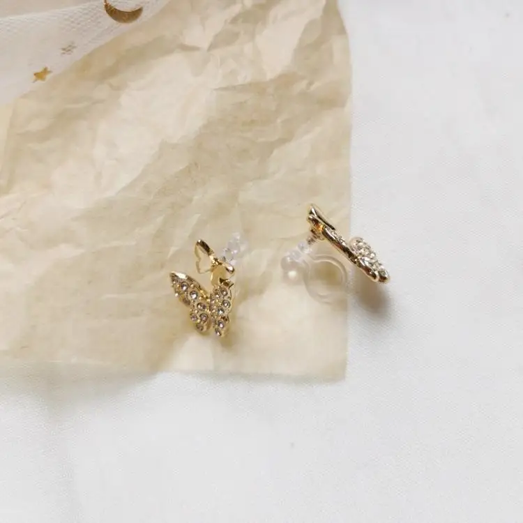 Crystal Stud Earrings Insect Party Korea Silver Jewelry Butterfly Earring | Украшения и аксессуары