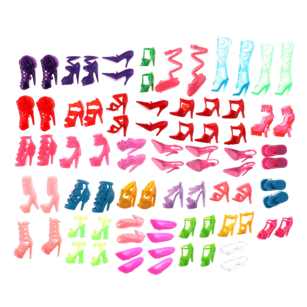 

40 пар модных кукольных туфель на каблуке сандалии для кукол наряд платье лучший подарок для маленькой девочки аксессуары для кукольного домика