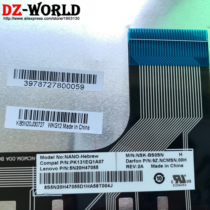 Новая Оригинальная клавиатура для ноутбука Lenovo Ideapad 100-14IBY Series 5N20H47055 5N20J30727 |