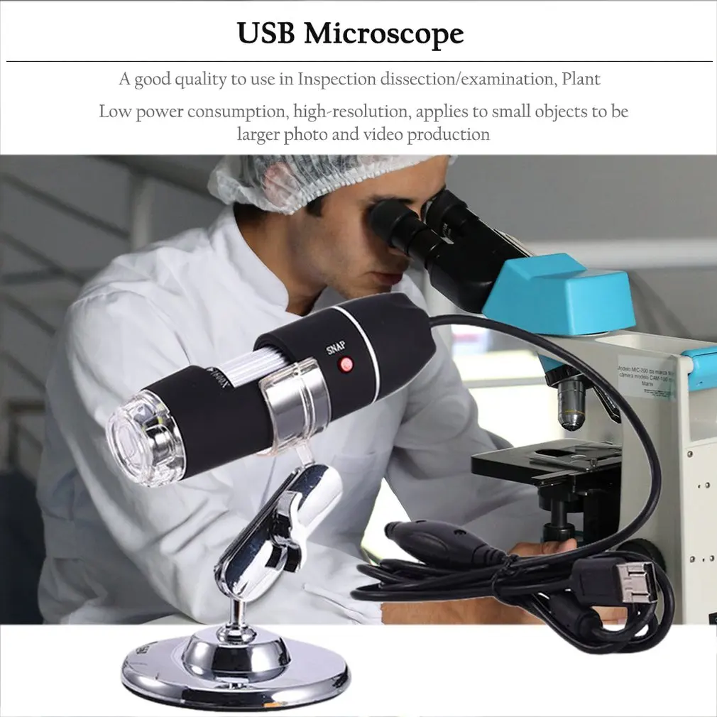 

Portable Size LED Digital Microscope USB Endoscope Camera Microscopio Magnifier Electronic Microscope With Stand