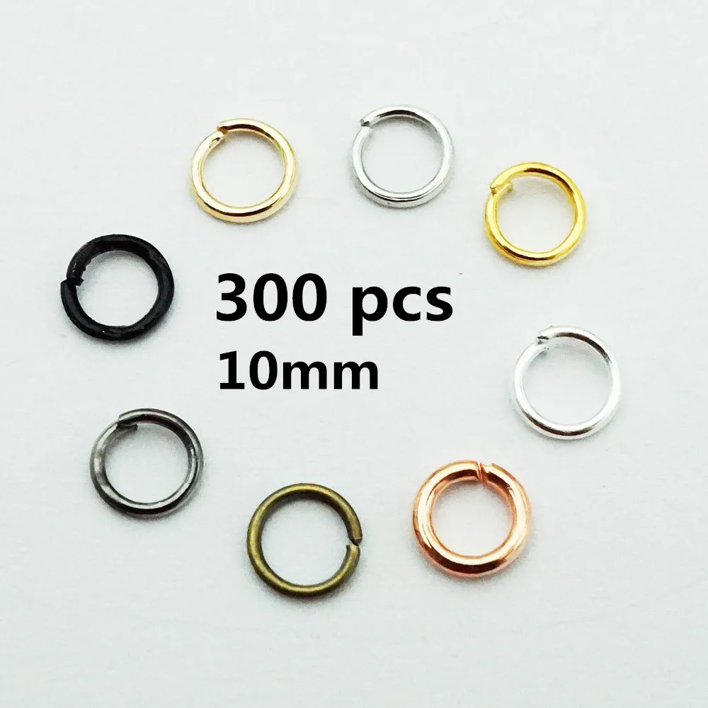 Circle 300pcs 10mm 100 шт./лот застежка "Лобстер" крючок и 300 шт Открытый круг прыгающие кольца открытая одна петля для DIY ожерелье браслет Изготовление ювелирных изделий - Цвет: Circle 300pcs 10mm