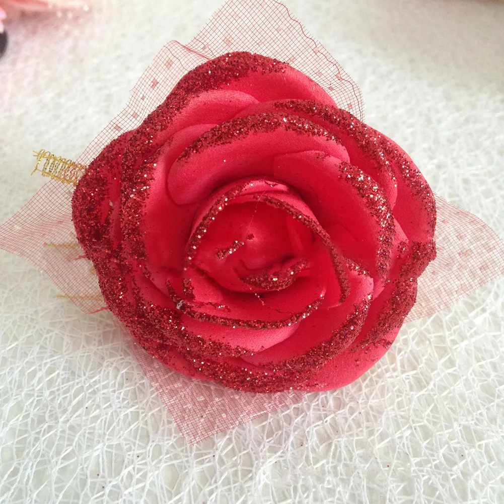 

Wedding Bracelet Rose Flower Shiny Sequins Bridesmaid Sisters Hand Wrist Corsage