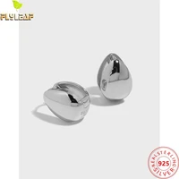 925 sterling silver glossy water droplets hoop earrings for women 18k gold platinum plating oval earing femme fine jewelry