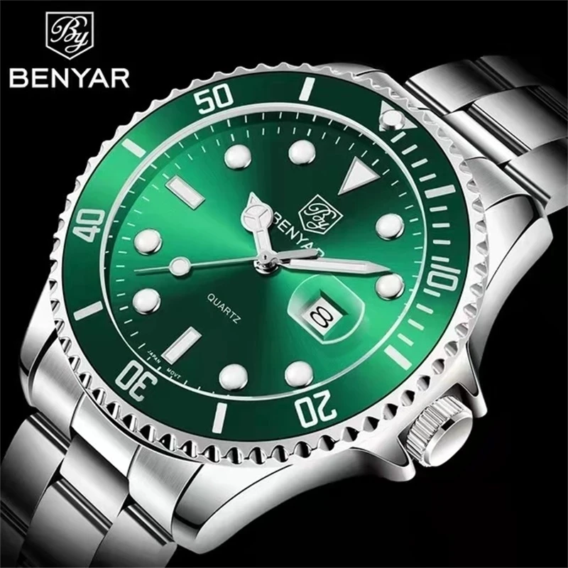 

BENYAR Top Brand Luxury Fashion Diver Watch Men 30M Waterproof Date Clock Sport Watches Mens Quartz Wristwatch Relogio Masculino