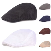 summer men women casual beret hat fashion breathable mesh flat cap newsboy style beret hats adjustable adjustable caps gorras