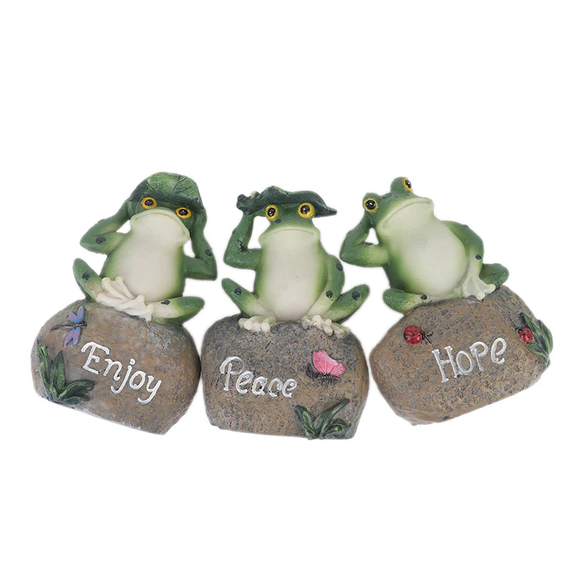 

5 дюймов лягушки сад Статуи лягушки сидя на каменные скульптуры шланг для полива огорода, двора, лягушки Ландшафтный камень украшения