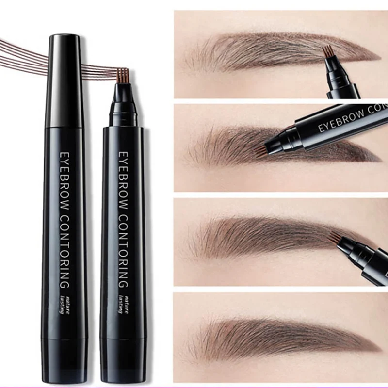Карандаш для бровей тонкий 4 кончика карандаш стойкий водостойкий татуировки