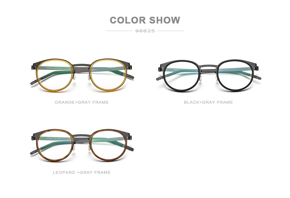 

Retro Acetate Alloy Glasses Unisex Full Rim Round Optical Eyewear Frame Clear Lens Vintage Prescription Myopia Reader Eyeglasses