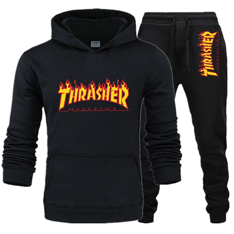 

Men's Tracksuit 2 Piece Plain Hoodie Sets Male Street Ropa Hombre Pullover with Outfits Pants Trousers Suit Sportswear Wholesale