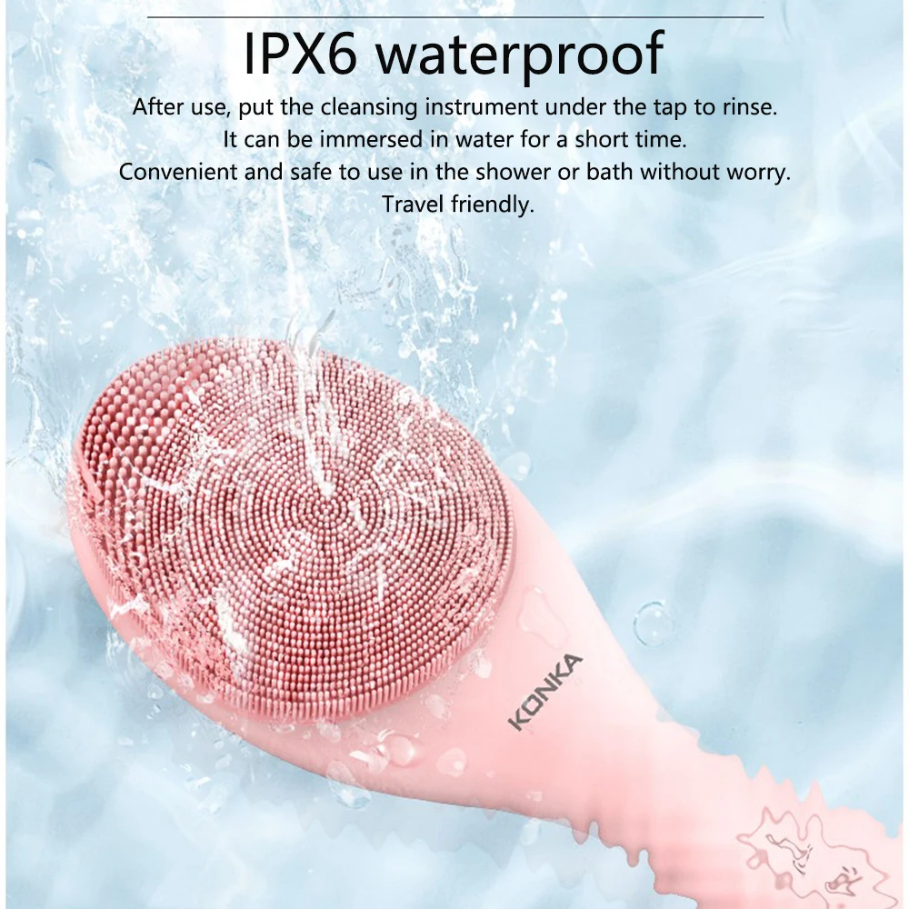 KONKA щетка для очищения лица 3 в 1 электрическая IPX6 Водонепроницаемый силикон