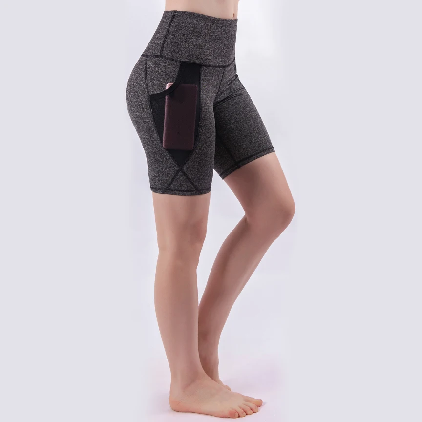 

Slim Fit High Waist Yoga Sport Scrunch Shorts Women Plain Soft Fitness Running Shorts Spandex Tummy Control Workout Gym Leggings