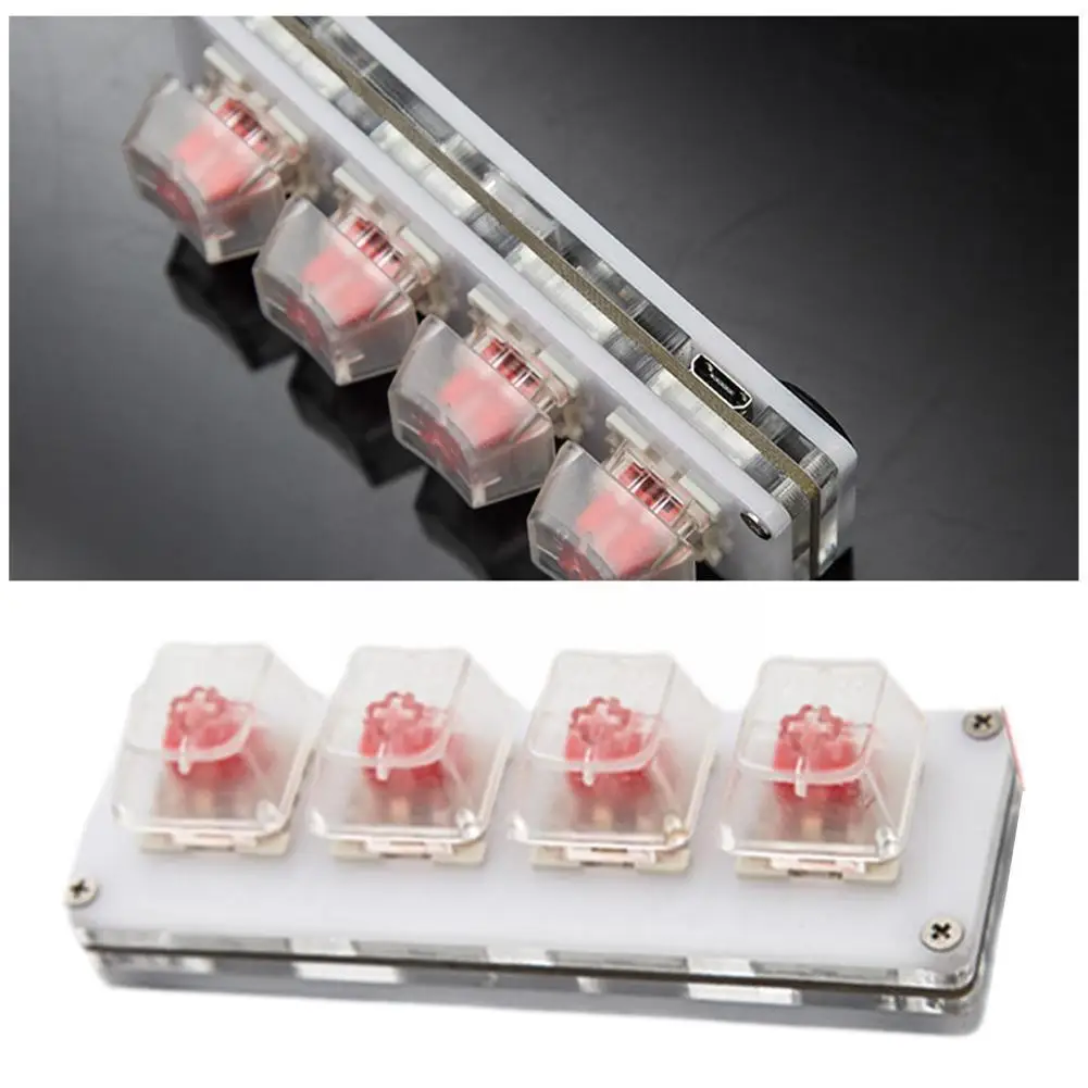 

Red Switch 4 Keys Usb Hotswap Keyboard Mini Keypad Keyboar Diy Gaming Mechanical Keyboard Keycaps Programming Custom K7c7