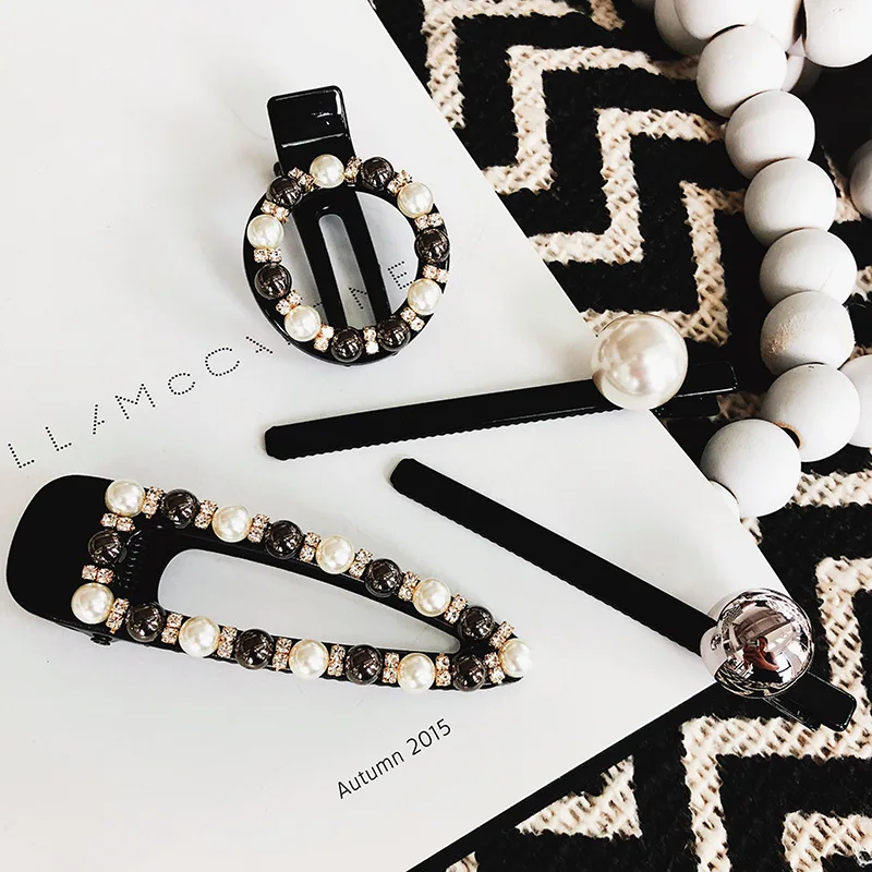 

40pcs/lot ABS Pearl Water Drop Round Hair Clip Pierced Cartoon Bang Hairpins Hair Styling Tools Hair Accessories HA1164