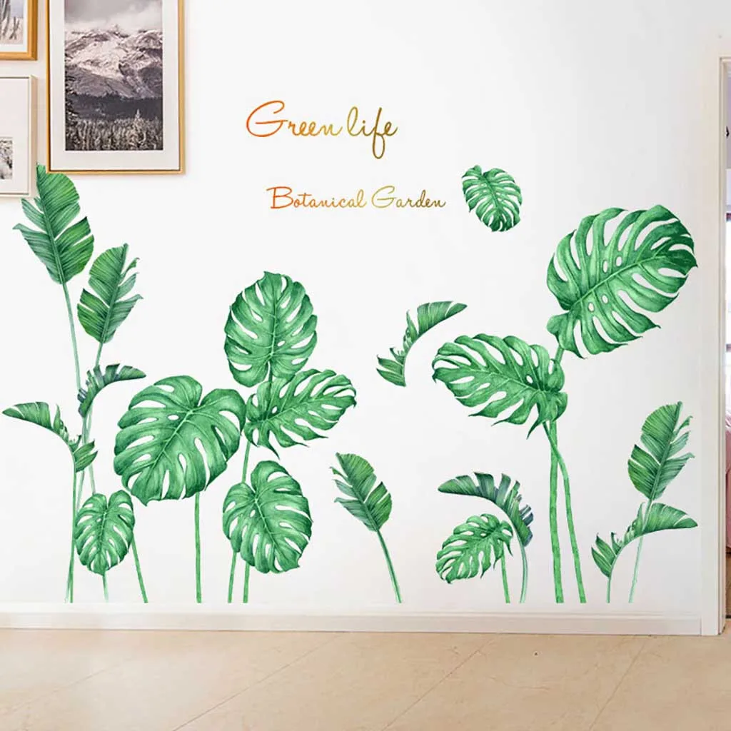 DIY Wall Sticker Beach Tropical Palm Leaves Stickers GREEN LIFE BATANICAL GARDEN Art Vinyl Decal Mural Kids Room Home Decor F113 | Дом и сад