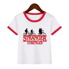 Футболка для маленьких мальчиков и девочек с надписью Stranger Things, Детская футболка, модная футболка с короткими рукавами и мультипликационным принтом, забавная футболка, повседневные топы