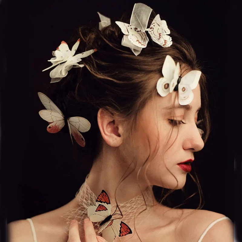 

12pcs /set Bohemian Boho Seaside Bridal Barrettes Hair Clips Butterfly Hair Jewelry Accessories Dance Photography Hairpin Pins