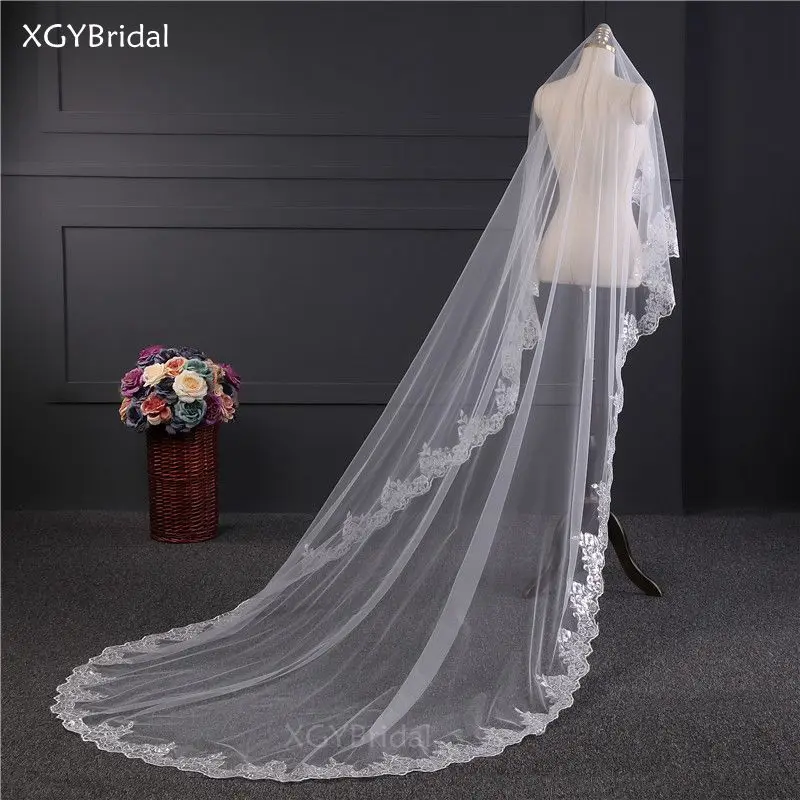 Новое поступление 3 метра расшитые блестками на свадьбу для девочек с вуалью