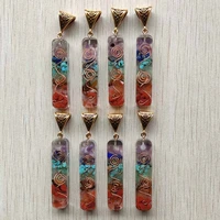 2020 new retro colorful natural amethysts lapis lazuli 7 colors stone pillar charms pendants wholesale 8pcslot free shipping