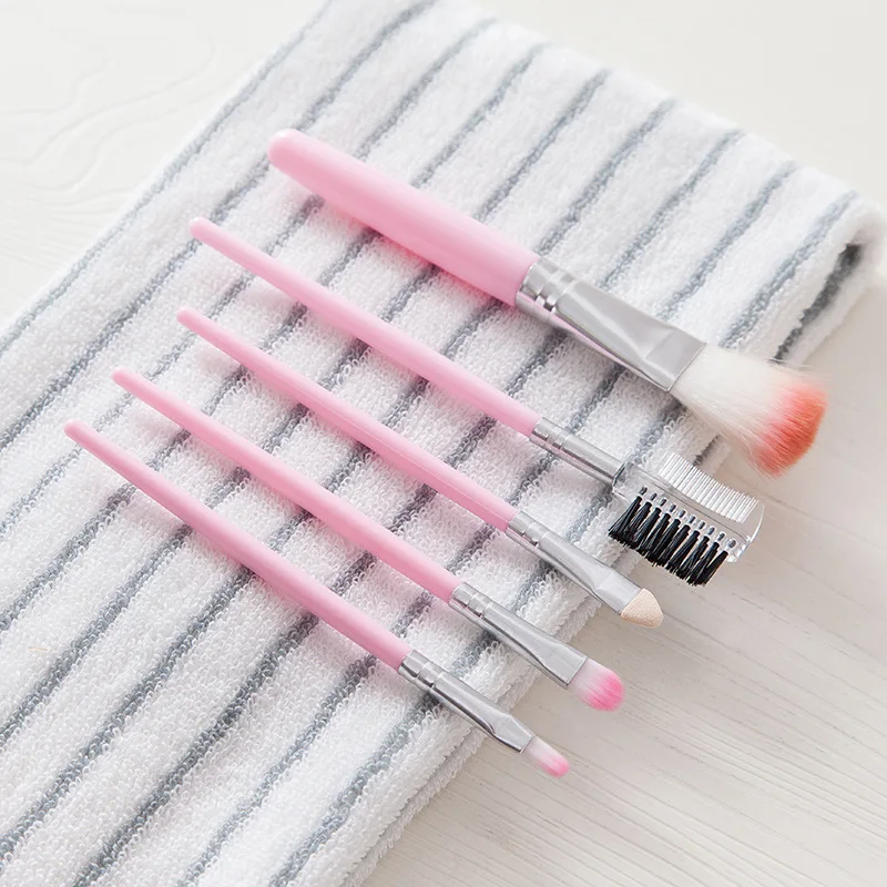 Портативный 5 шт./компл. набор кистей для макияжа глаз тени век подводка Румяна