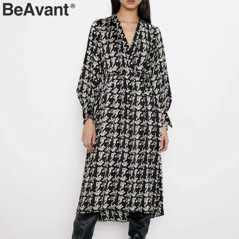 BeAvant элегантное женское сексуальное платье с v образным вырезом длинным рукавом