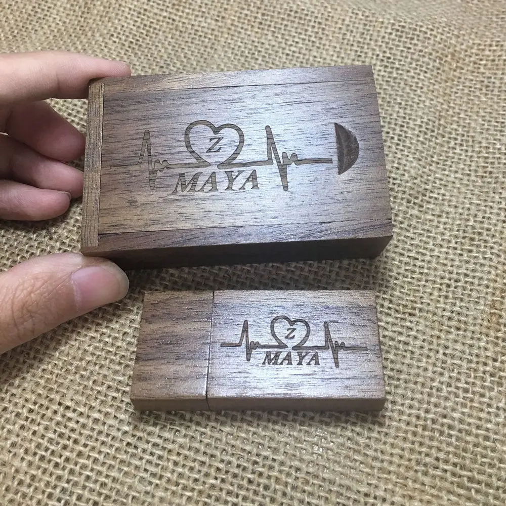 Прямоугольная деревянная USB флешка 256 ГБ Флешка 128 память Usb флеш 8 16 32 64 Гб