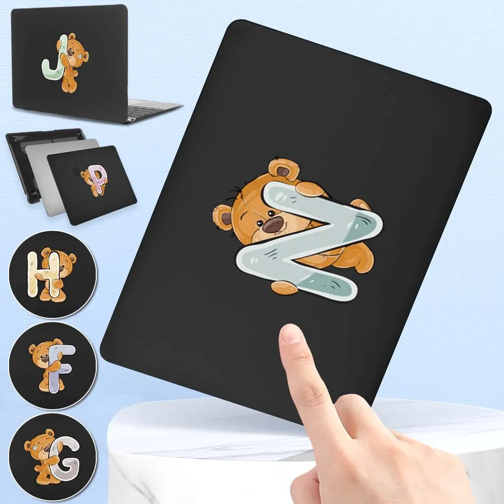 

For Apple Macbook Pro 13" A2338 M1 2020 Hard Shell Laptop Case for Pro 15" A1398/Pro 16" A2141- Matte Black Letter Computer Case