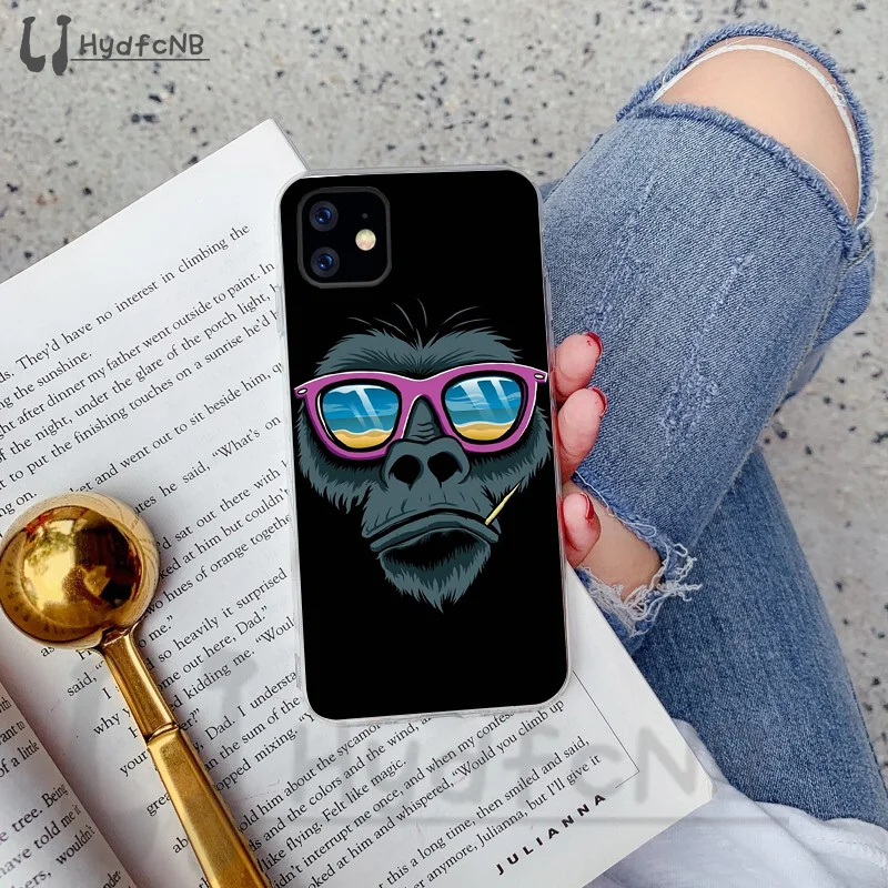 LJHYDFCNB Обезьяна горилла Ape Детский рисунок качество силиконовый чехол для