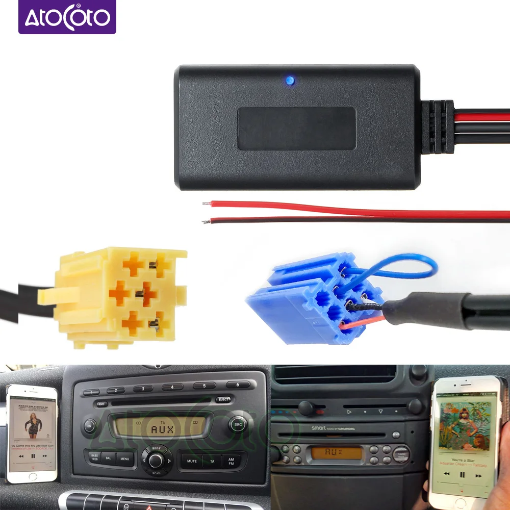 Автомобильный модуль Bluetooth 5 0 кабель AUX адаптер для Smart Fortwo 450 451 Roadster Grundig радио CD 6 8