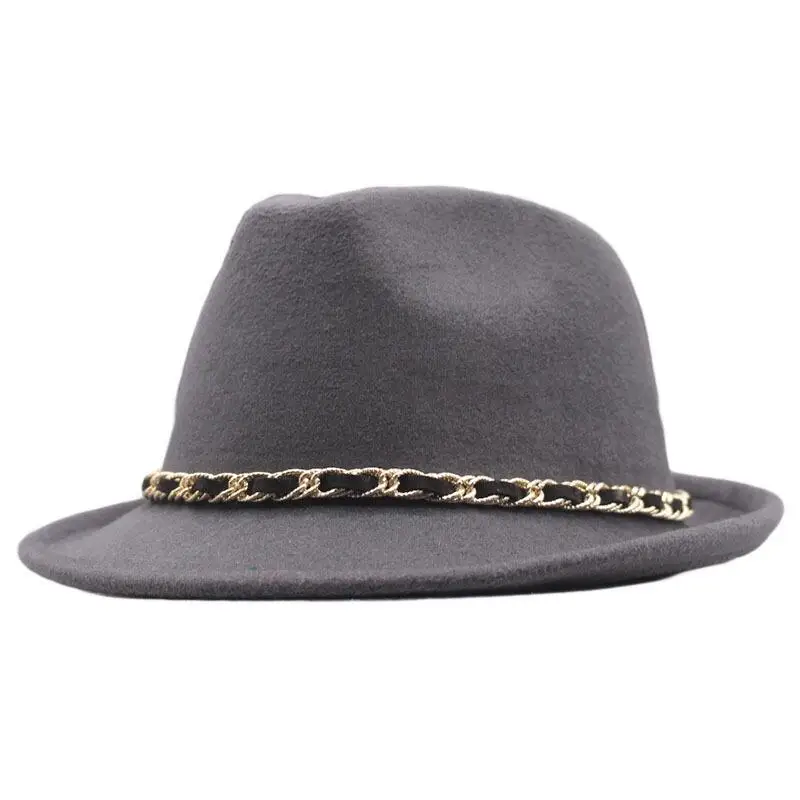 

Шляпа фетровая с лентой и широкими полями для мужчин и женщин, повседневная фетровая Федора, Трилби, шапка для вечерние, Осень-зима